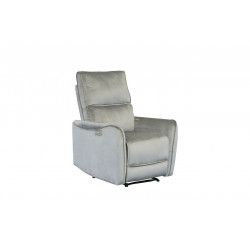 Fauteuil lounge électrique inclinable ALMERIA – Velours gris