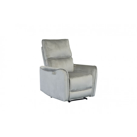 Fauteuil électrique inclinable ALMERIA velours gris – Confort moderne