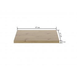 Plateau de table carré – Aspect chêne artisanal 67×67 cm | Golddeco