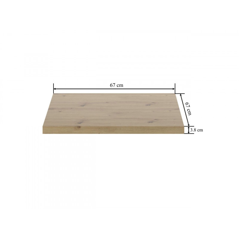Plateau de table carré – Aspect chêne artisanal 67×67 cm | Golddeco