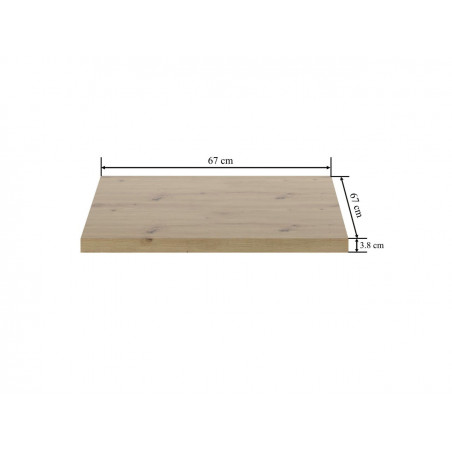 Plateau de table carré – Aspect chêne artisanal 67×67 cm | Golddeco