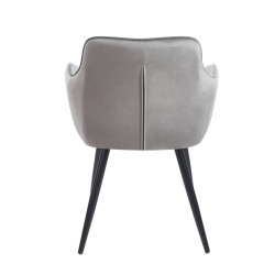 Fauteuil Velours Gris & Métal Noir – Élégant et Confortable