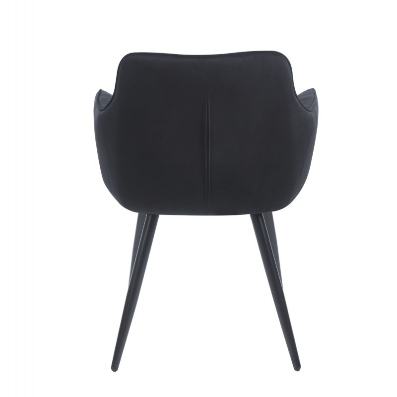 Fauteuil Velours Noir & Pieds Métal – Design Moderne Confort