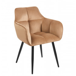 Fauteuil Design en Velours Cappuccino New-York