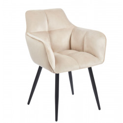 Fauteuil Design en Velours Beige New-York