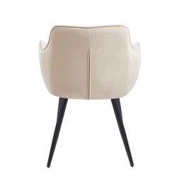 Fauteuil Velours Beige & Métal Noir – Élégance Intemporelle