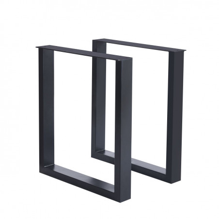 Pieds de table en métal noir (lot de 2) – Design rectangulaire | Golddeco
