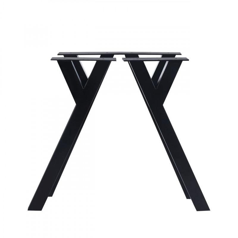 Pieds en X pour table (lot de 4) – Métal noir thermolaqué | Golddeco