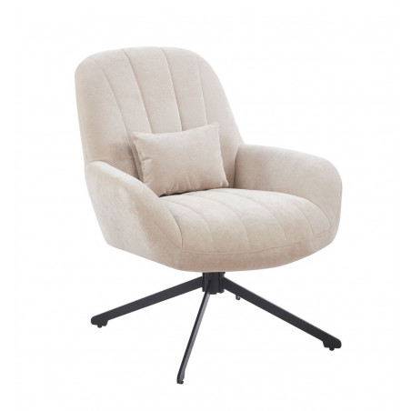 Fauteuil relax pivotant LIVIA beige – Design élégant & confort 360°