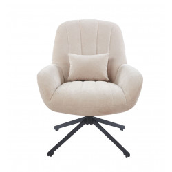 Fauteuil relax pivotant LIVIA beige – Design élégant & confort 360°