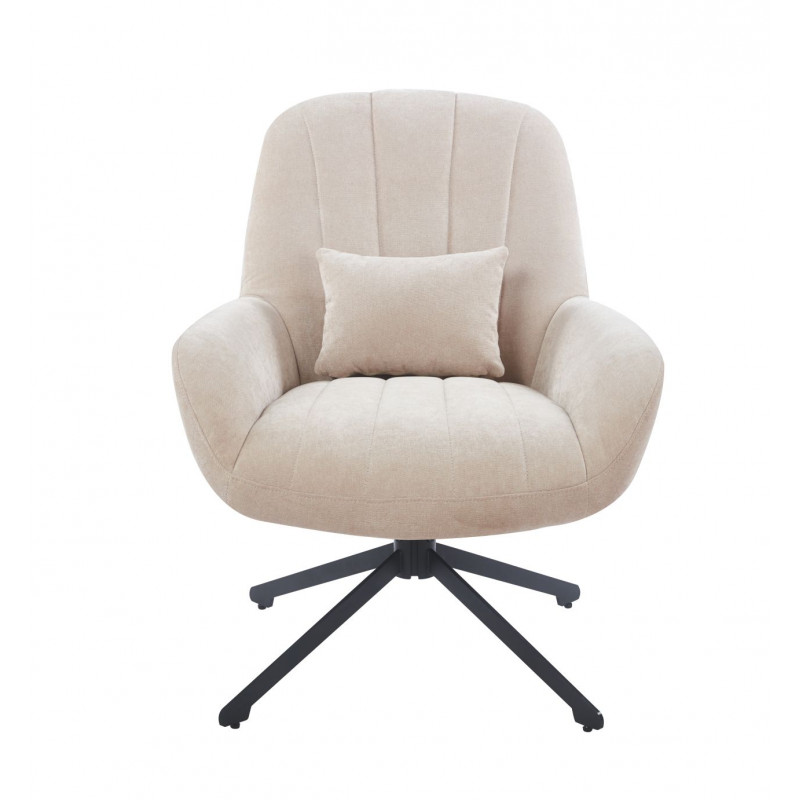 Fauteuil relax pivotant LIVIA beige – Design élégant & confort 360°