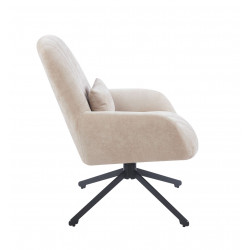 Fauteuil relax pivotant LIVIA beige – Design élégant & confort 360°