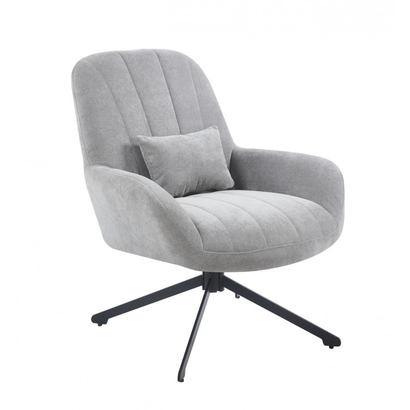 Fauteuil relax pivotant LIVIA gris – Élégance et confort 360°