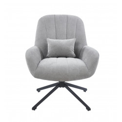 Fauteuil relax pivotant LIVIA gris – Élégance et confort 360°
