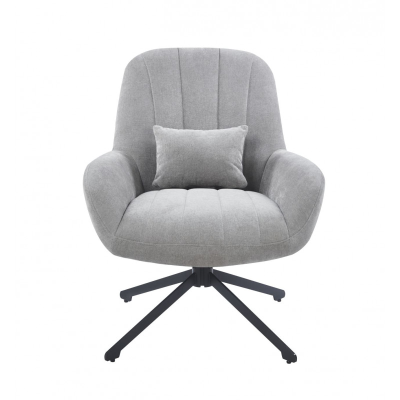 Fauteuil relax pivotant LIVIA gris – Élégance et confort 360°
