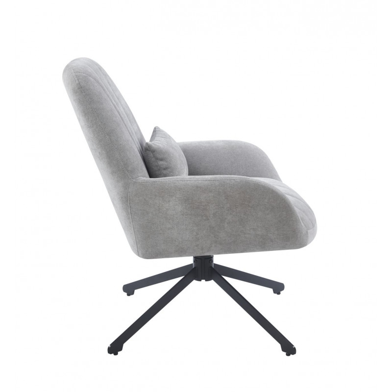 Fauteuil relax pivotant LIVIA gris – Élégance et confort 360°