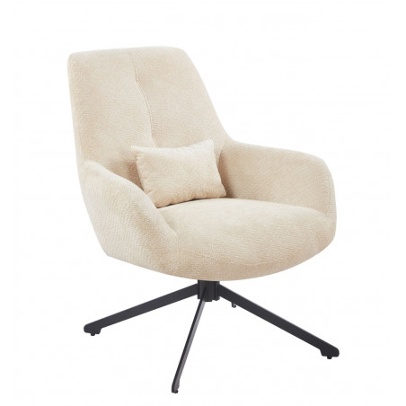Fauteuil relax pivotant MILA beige – Élégance et confort 360°