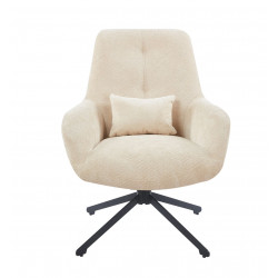 Fauteuil relax pivotant MILA beige – Élégance et confort 360°