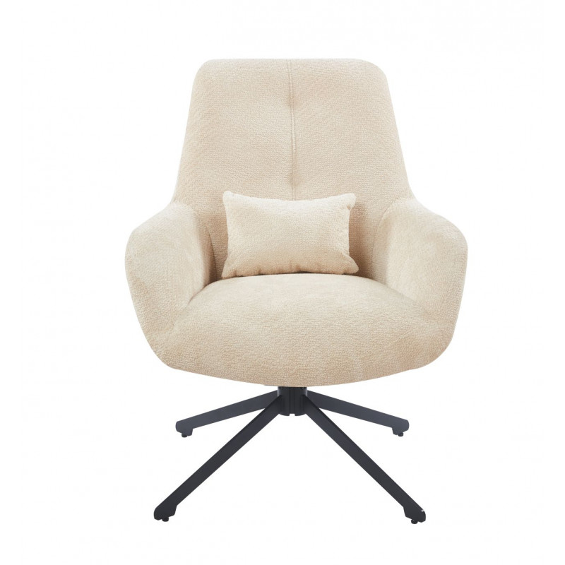 Fauteuil relax pivotant MILA beige – Élégance et confort 360°