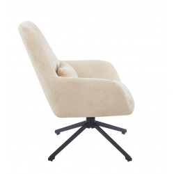 Fauteuil relax pivotant MILA beige – Élégance et confort 360°