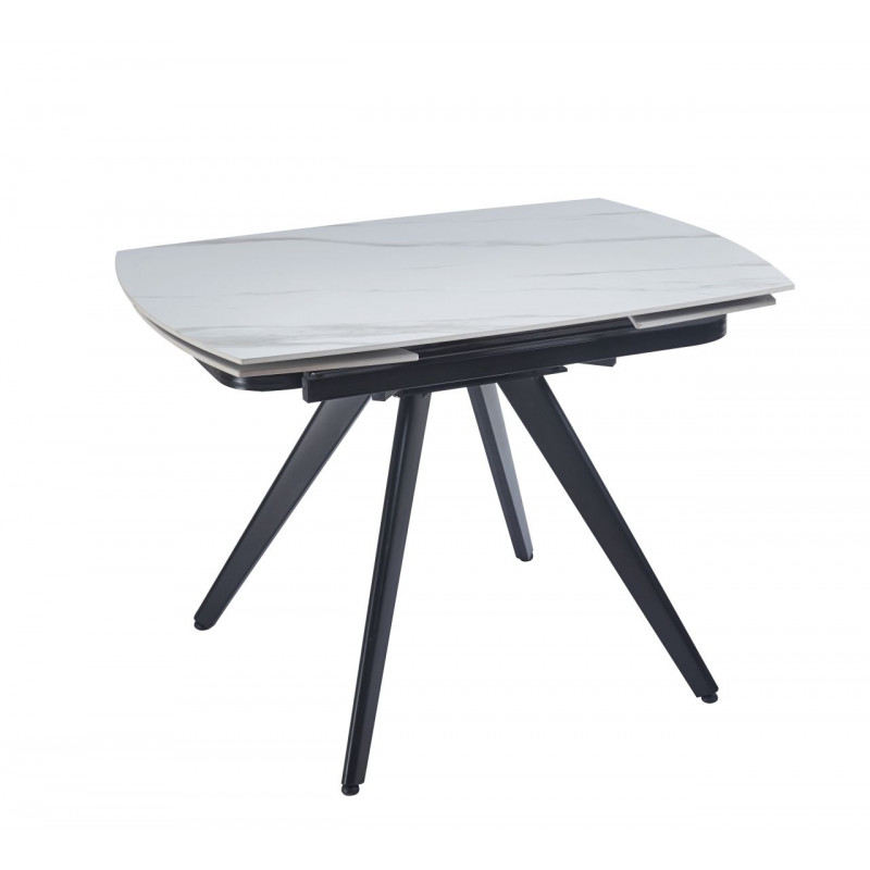 Table SquareMarbre – Marbre blanc & noir extensible Golddeco