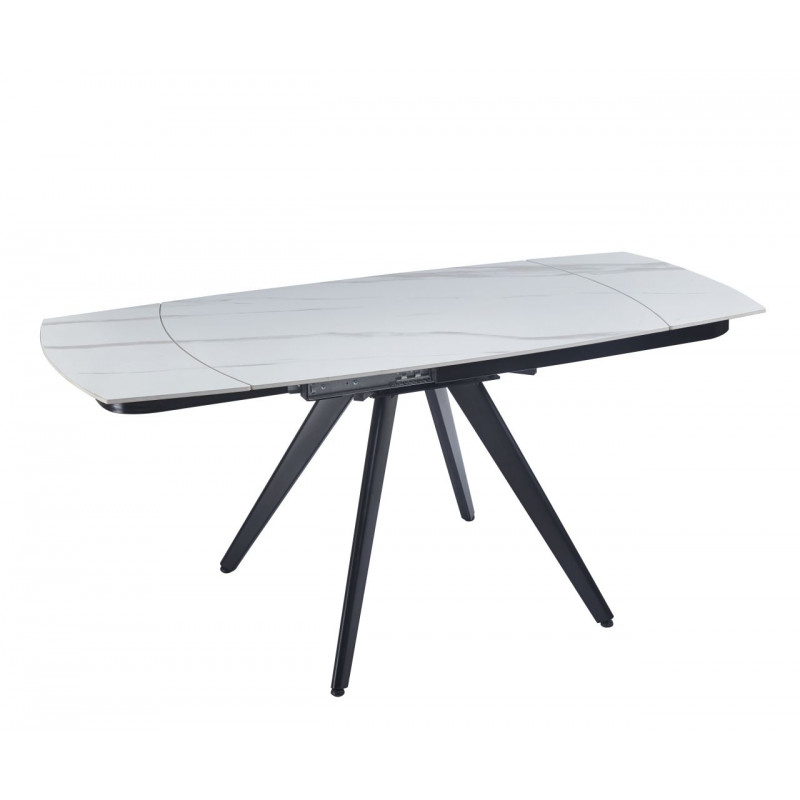 Table SquareMarbre – Marbre blanc & noir extensible Golddeco