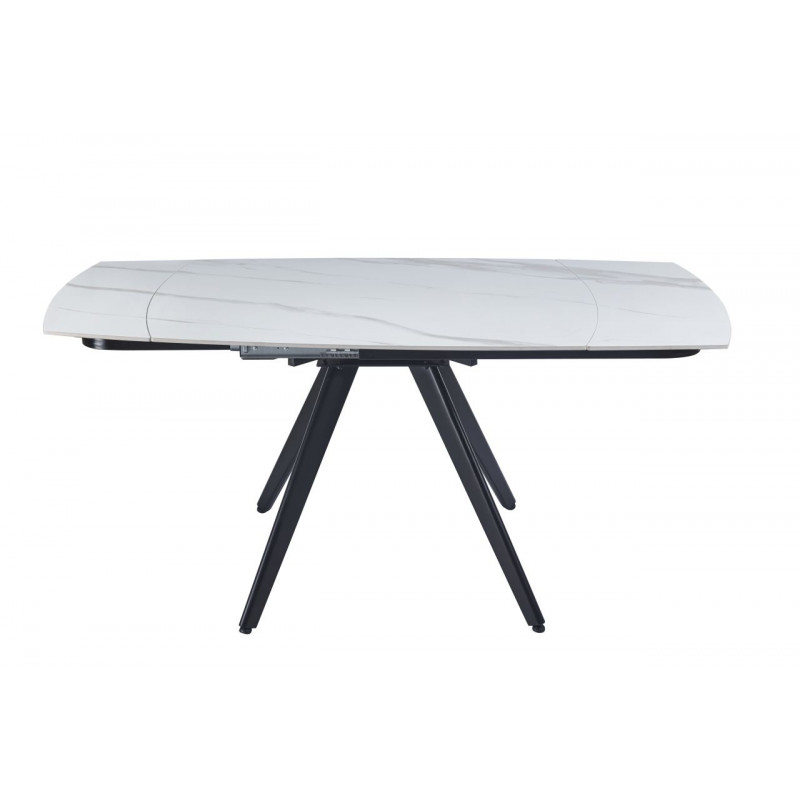Table SquareMarbre – Marbre blanc & noir extensible Golddeco