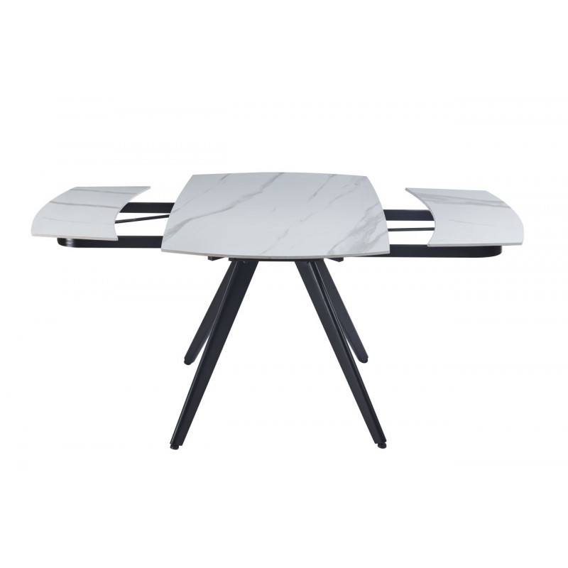 Table SquareMarbre – Marbre blanc & noir extensible Golddeco