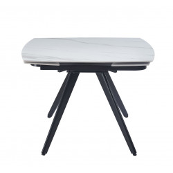 Table SquareMarbre – Marbre blanc & noir extensible Golddeco