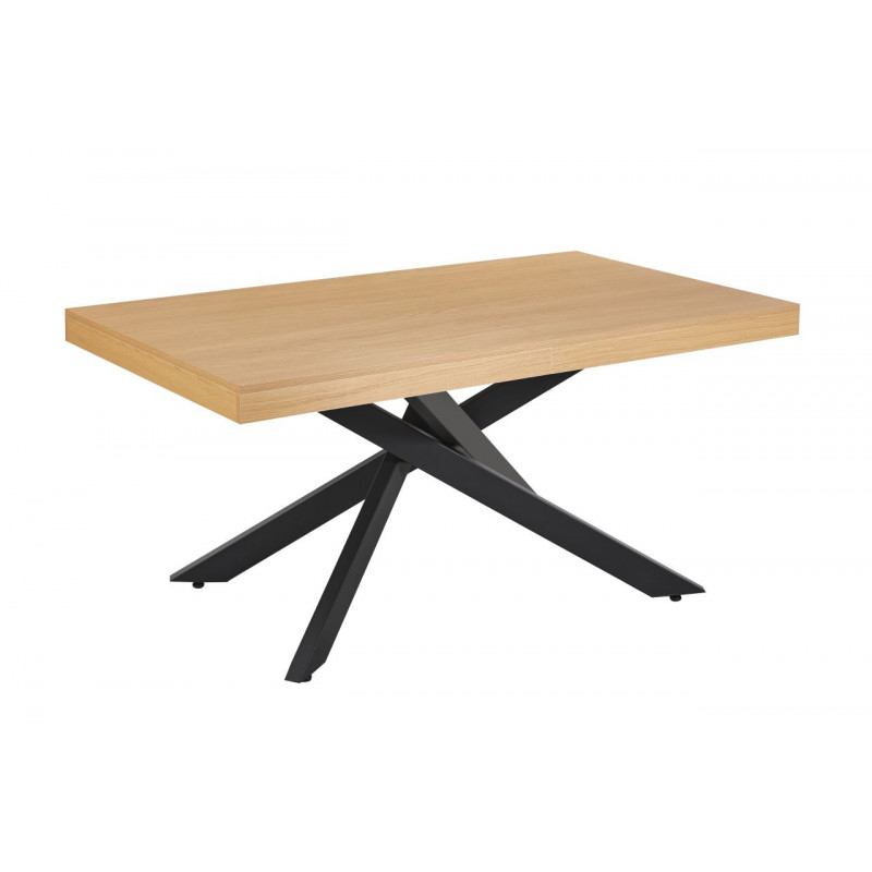 Table SquareWood – Chêne naturel & pieds noirs Golddeco