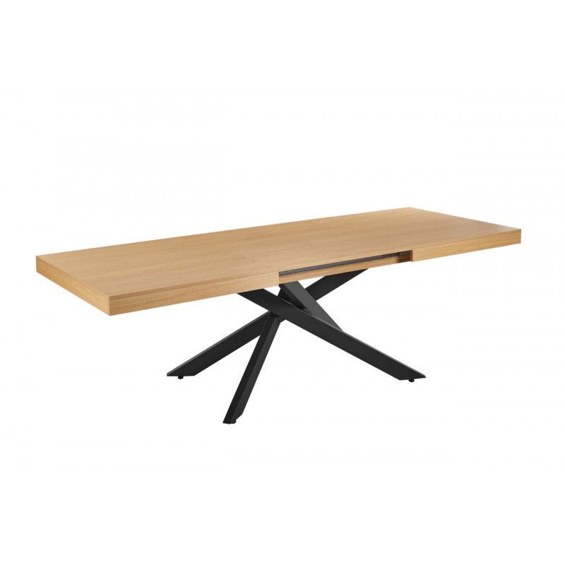 Table SquareWood – Chêne naturel & pieds noirs Golddeco