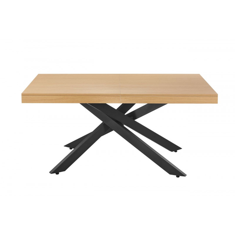 Table SquareWood – Chêne naturel & pieds noirs Golddeco