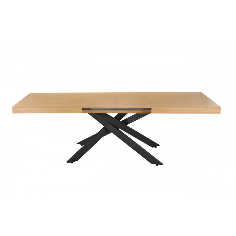 Table SquareWood – Chêne naturel & pieds noirs Golddeco