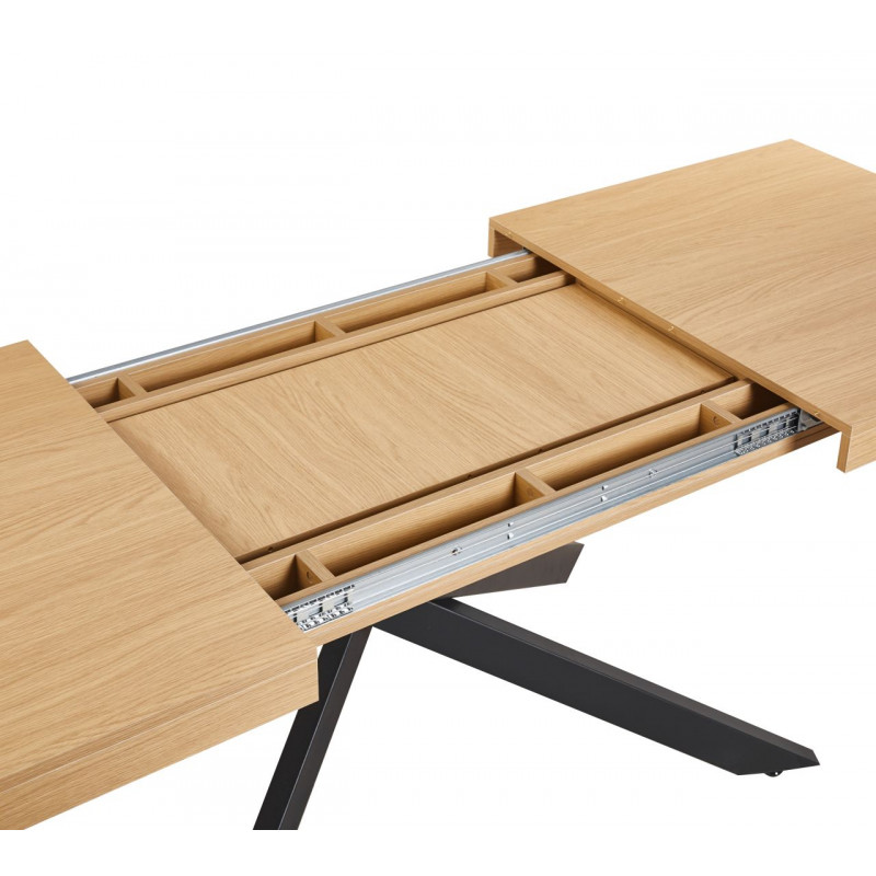 Table SquareWood – Chêne naturel & pieds noirs Golddeco