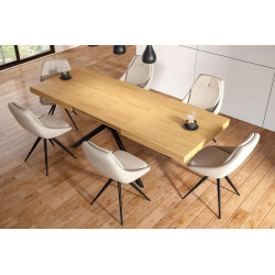 Table SquareWood – Chêne naturel & pieds noirs Golddeco