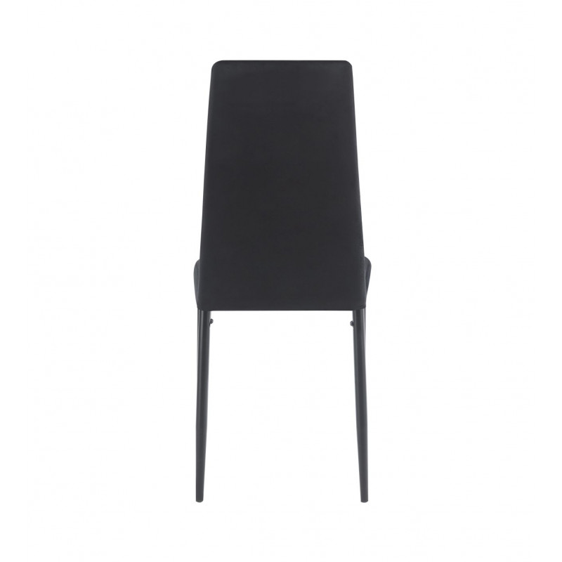 Chaise ALBA – Design Velours Noir Capitonné & Pieds Métal Noir