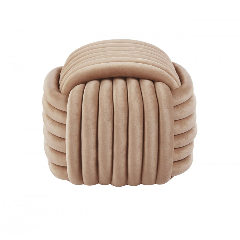 Pouf Softy – Velours Duveteux Cappuccino