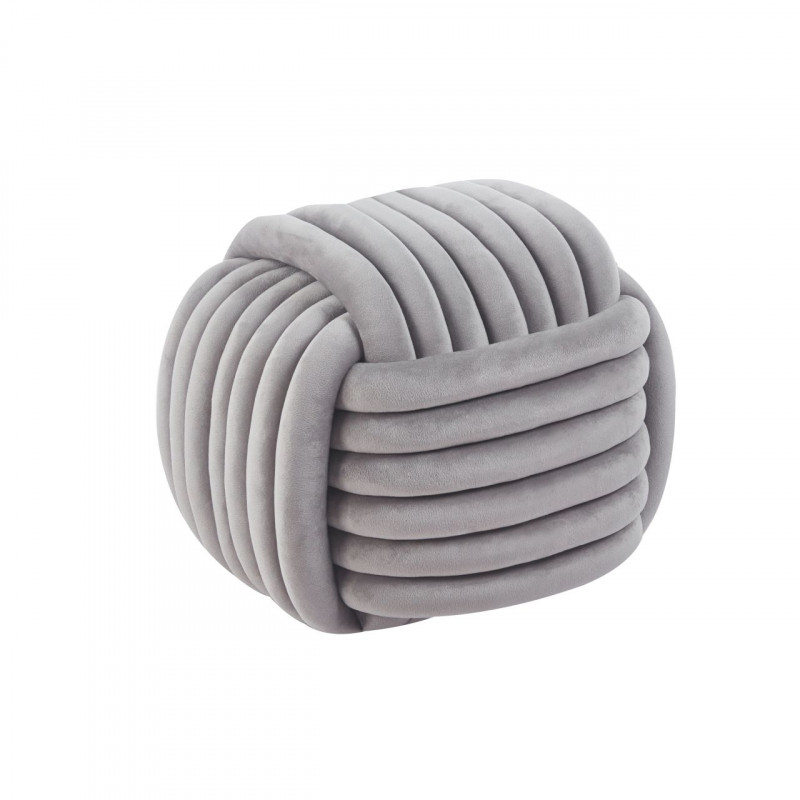 Pouf Softy – Velours Duveteux Gris Clair