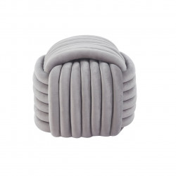 Pouf Softy – Velours Duveteux Gris Clair