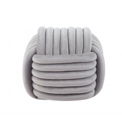 Pouf Softy – Velours Duveteux Gris Clair
