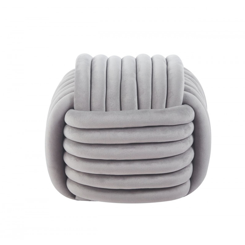 Pouf Softy – Velours Duveteux Gris Clair