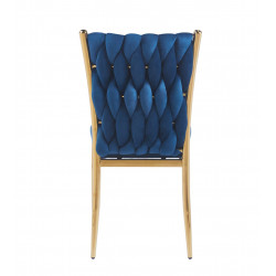 Chaise RIBEIRA – Velours Bleu & Pieds Or Chic