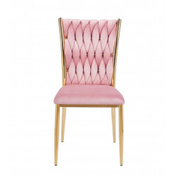 Chaise RIBEIRA Rose – Velours & Structure Dorée Design