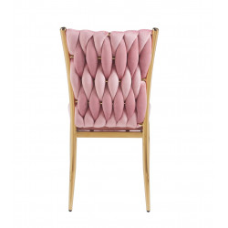 Chaise RIBEIRA Rose – Velours & Structure Dorée Design