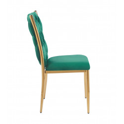 Chaise RIBEIRA Velours Vert – Élégance & Pieds Dorés