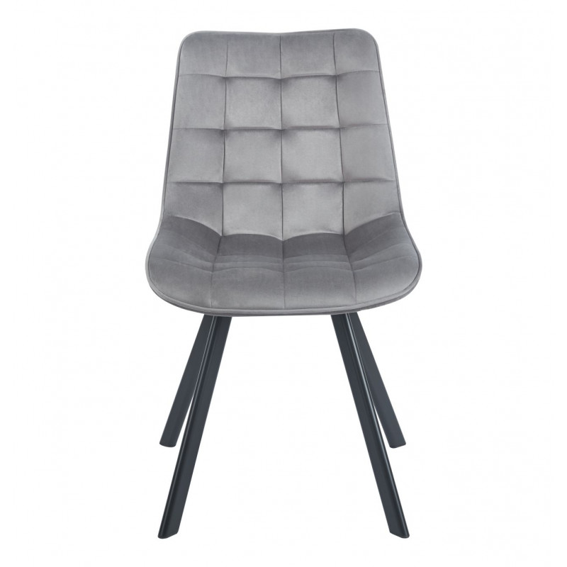 Chaise pivotante Noa velours gris – Assise 180° retour auto