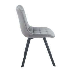 Chaise pivotante Noa velours gris – Assise 180° retour auto