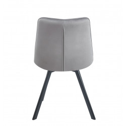 Chaise pivotante Noa velours gris – Assise 180° retour auto