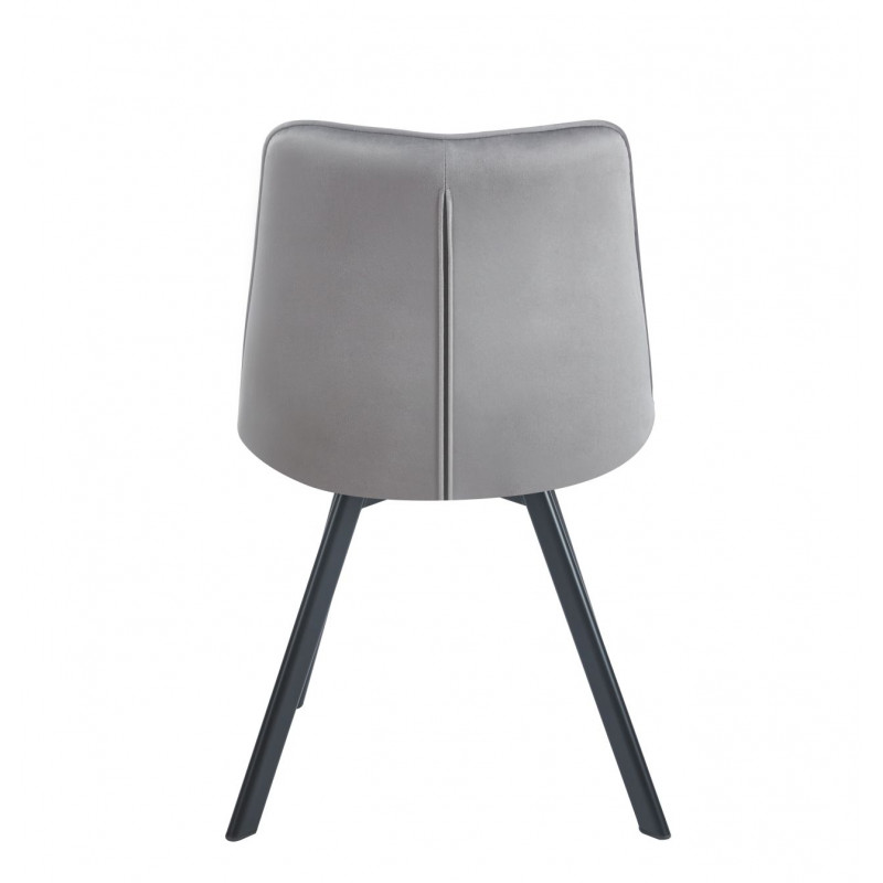 Chaise pivotante Noa velours gris – Assise 180° retour auto