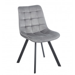 Chaise pivotante Noa velours gris – Assise 180° retour auto